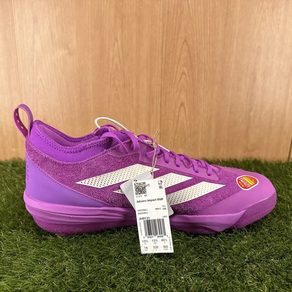 Adizero Impact Metal BSB Somos Purple Baseball Cleats JH9131 Men's Size 14